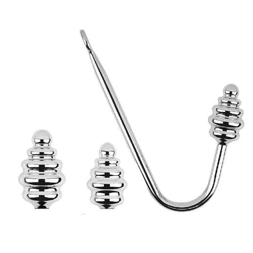 GreatBenefit 8826 Anal Hook Screw-in Set Ribbed 1025